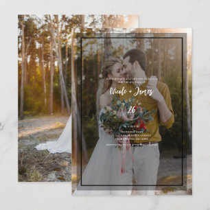 Convites Sobreposição de Tom Escuro para Fotos 3 Casamento 