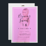Convites Sobreposição de tonalidade de foto rosa 2% doce mí<br><div class="desc">Personalize como quiser. Uma foto pode ser adicionada à frente e atrás.</div>