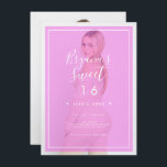 Convites Sobreposição de tonalidade de foto rosa 2% doce mí<br><div class="desc">Personalize como quiser. Uma foto pode ser adicionada à frente e atrás.</div>