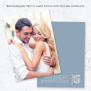 Convites Sobreposição de Vellum Azul Dusty com Código QR de