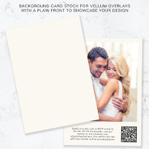 Convites Sobreposição Vellum de Creme de Código QR de Foto