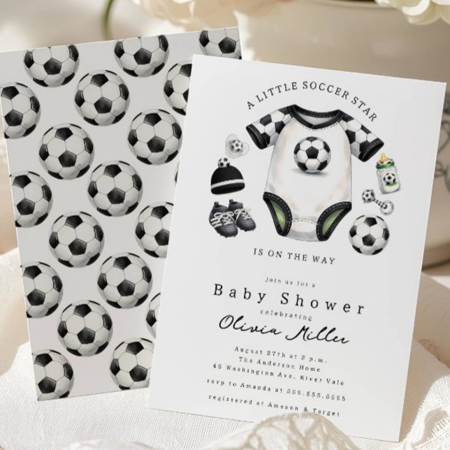 Convites Soccer Baby Shower Invitation (Criador carregado)