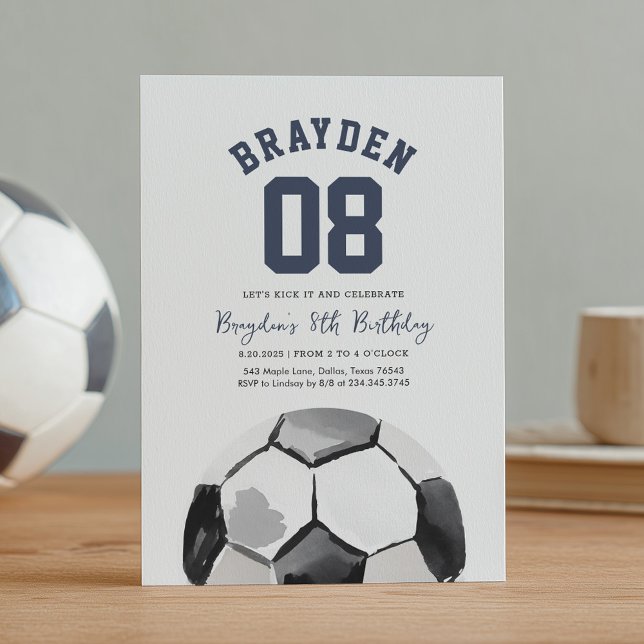 Convites Soccer Boy Sports Birthday Invitation (Criador carregado)