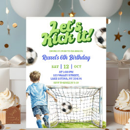 Convites Soccer Kick off some fun Boy Birthday