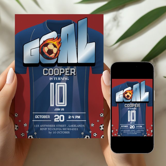Convites Soccer Shirt Birthday Party Invitation (Criador carregado)
