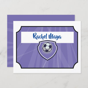 Convites SOCCER TICKET Bat Mitzvah Purple Obrigado Flor