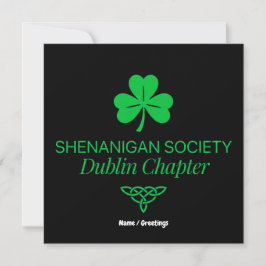 Convites Sociedade Shenanigan Capítulo Dublin Patrimônio Vi