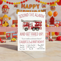 Soe o alarme e desligue o caminhão de bombeiros