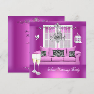 Convites Sofá de Candelabro de Champanhe Rosa para Aquecime