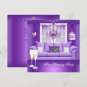 Convites Sofá de Candelabro de Champanhe Roxo para Aquecime