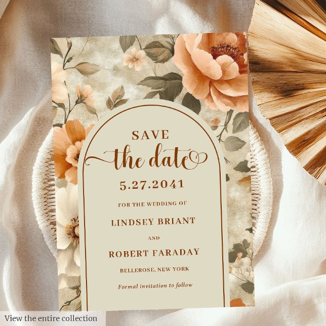 Convites Sofisticado Boho Neutro Bege Sage Salve Data (Sophisticated Boho Neutral Beige Sage Save Date)
