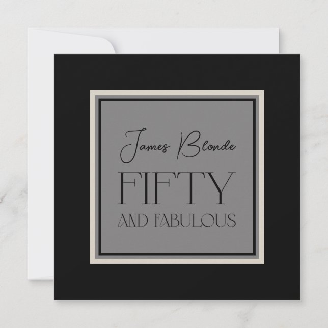 Convites Sofisticado Para Ele 50 Fabuloso Partido (Frente)
