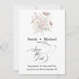 Convites Soft Blooms Spring Floral Save the Date Invitation
