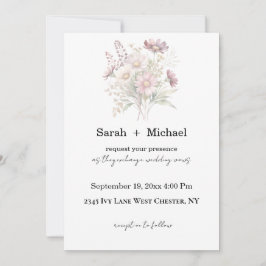 Convites Soft Blooms Spring Floral Wedding Invitation