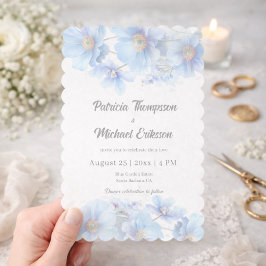 Convites Soft Blue Himalayan Poppy Flower Garden Wedding 