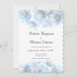Convites Soft Blue Himalayan Poppy Flower Garden Wedding