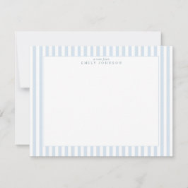 Convites Soft Blue Striped Note Card