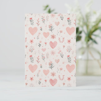 Convites Soft Floral Heart Invitation in Neutral Pink Tones