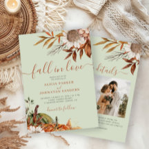 Soft green rust leaves boho floral fall wedding
