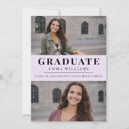 Convites Soft Lavender Photo Graduate Announcement