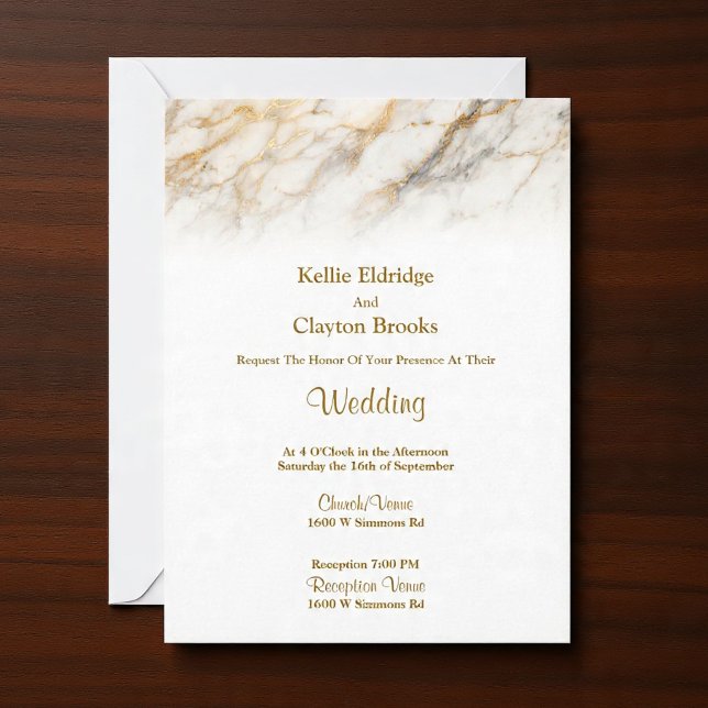 Convites Soft Marble Fade Wedding Invitation (Criador carregado)