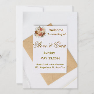 Convites Soft Minimal Wedding Invitation | Elegant Romantic