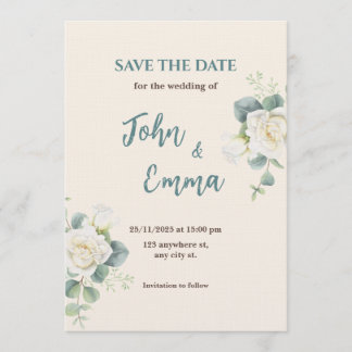 Convites Soft Minimalist Save the Date | Editable Template