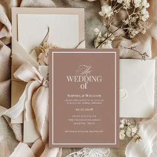 Convites Soft Mocha Taupe   Luxuoso Neutro Casamento