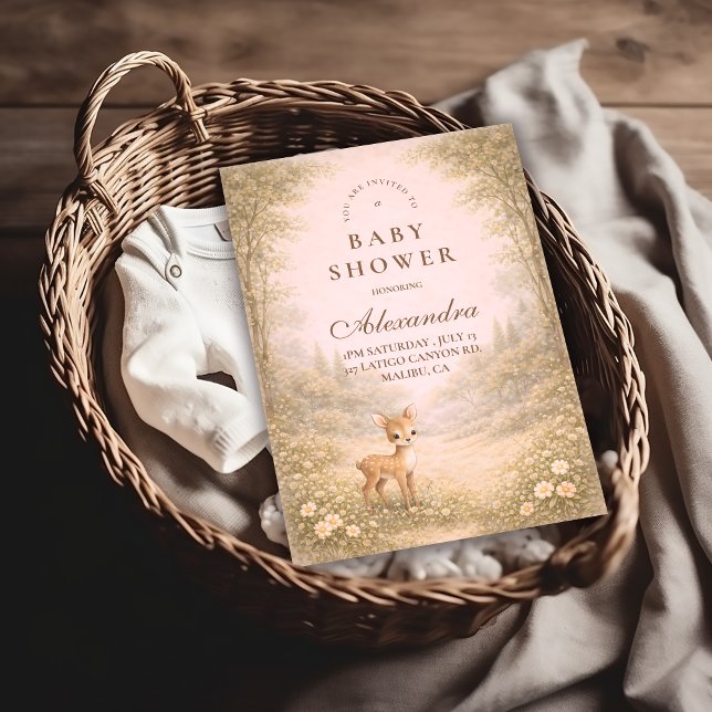 Convites Soft Neutral Forest Critters Baby Shower (Criador carregado)