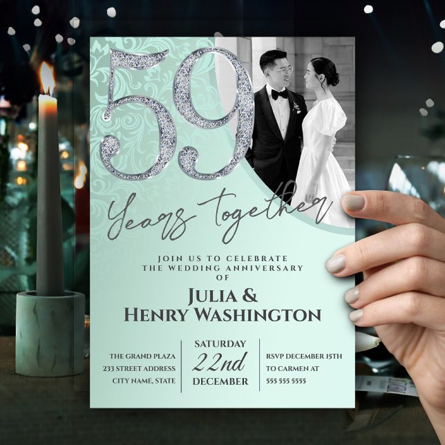 Convites Soft Pastel Color 59th Wedding Anniversary  (Criador carregado)