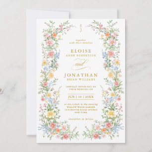 Convites Soft Pastel Ornate Jardim Floral de Primavera Casa