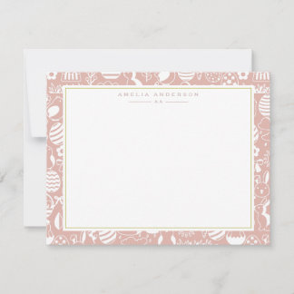 Convites Soft Peach Easter Egg Frame Note Card