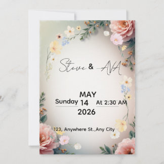 Convites Soft Pink Elegant Wedding Invitation