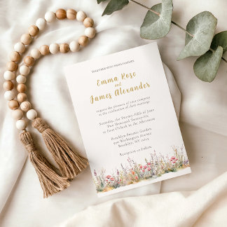 Convites Soft Pink Minimalist Floral Wedding Invitation