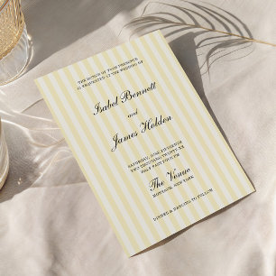 Convites Soft Yellow Stripes Casamento 