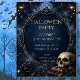 Convites Sojirée de Halloween da Lua da Caveira Gótica