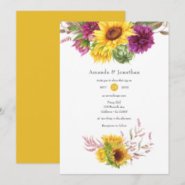 Convites Sol Boêmio e Casamento Floral de Ameixa Borgonha