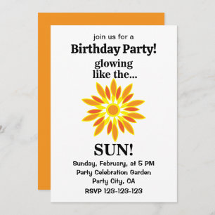 Convites Sol Brilhando Como A Festa de aniversário Do Sol