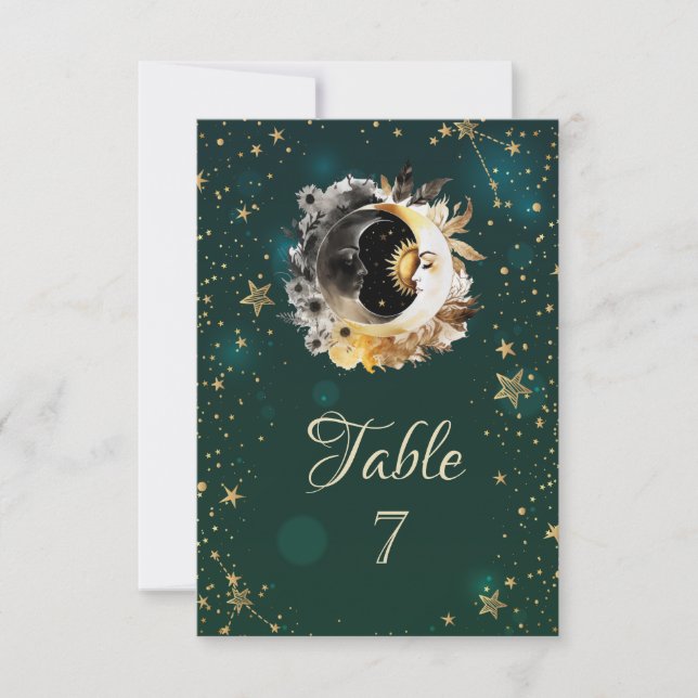 Convites Sol Celestial E Flores De Lua São Verdes (Frente)