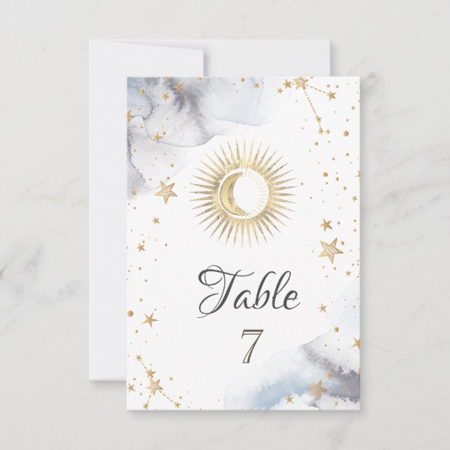 Convites Sol Celestial,Lua,Estrelas (Frente)