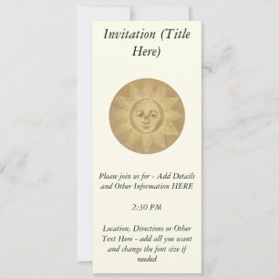 Convites Sol - Detalhe Solar do Mapa Antiquado por volta de