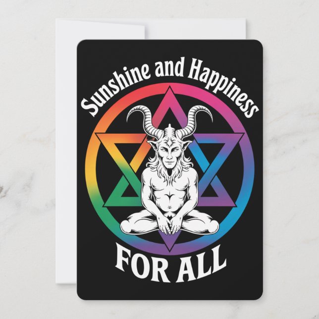 Convites Sol E Felicidade Para Todo Orgulho LGBTQ Satã (Frente)