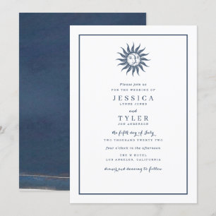 Convites Sol e Lua Azul Celestial