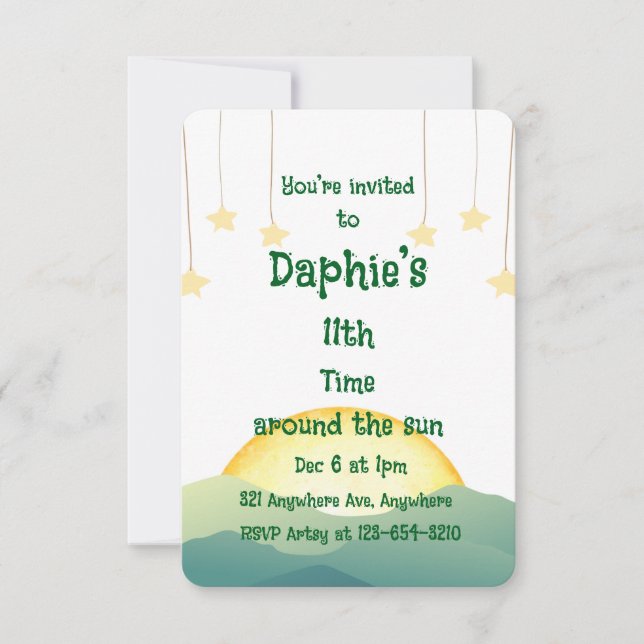 Convites Sol & Estrelas (Frente)