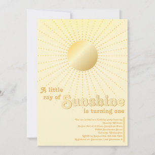 Convites Sol Ouro Primeiro Aniversário Sunshine