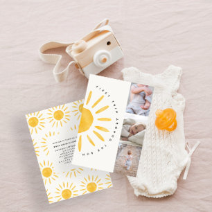 Convites sol primeiro aniversario aquarela sol foto multi-s