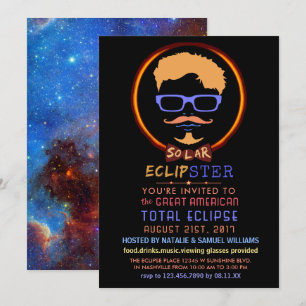 Convites Solar Eclipse 2017 Ver o Hipster Engraçado da Par