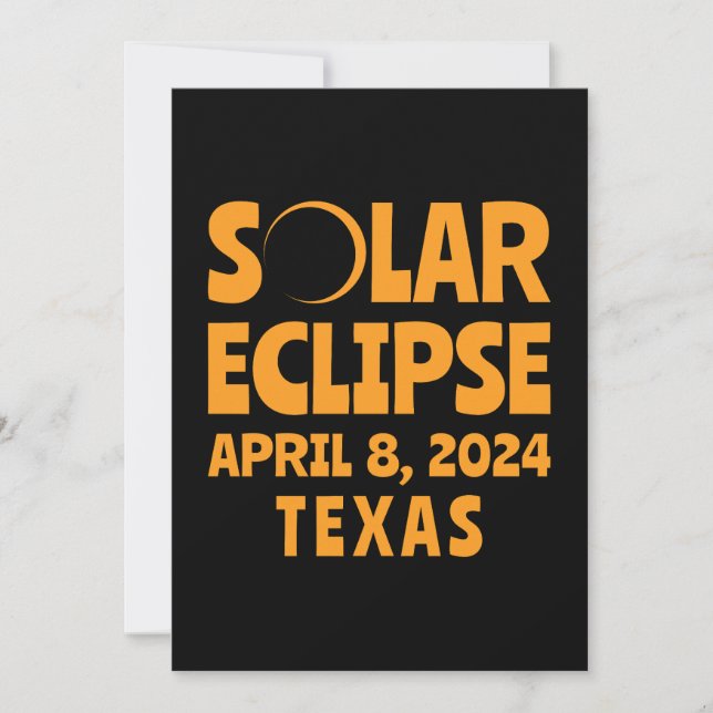 Convites Solar Eclipse 2024 Texas (Frente)