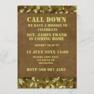 Convites soldado militar voltando para casa