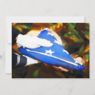 Convites Soldado "Obrigado" Recebendo a bandeira americana